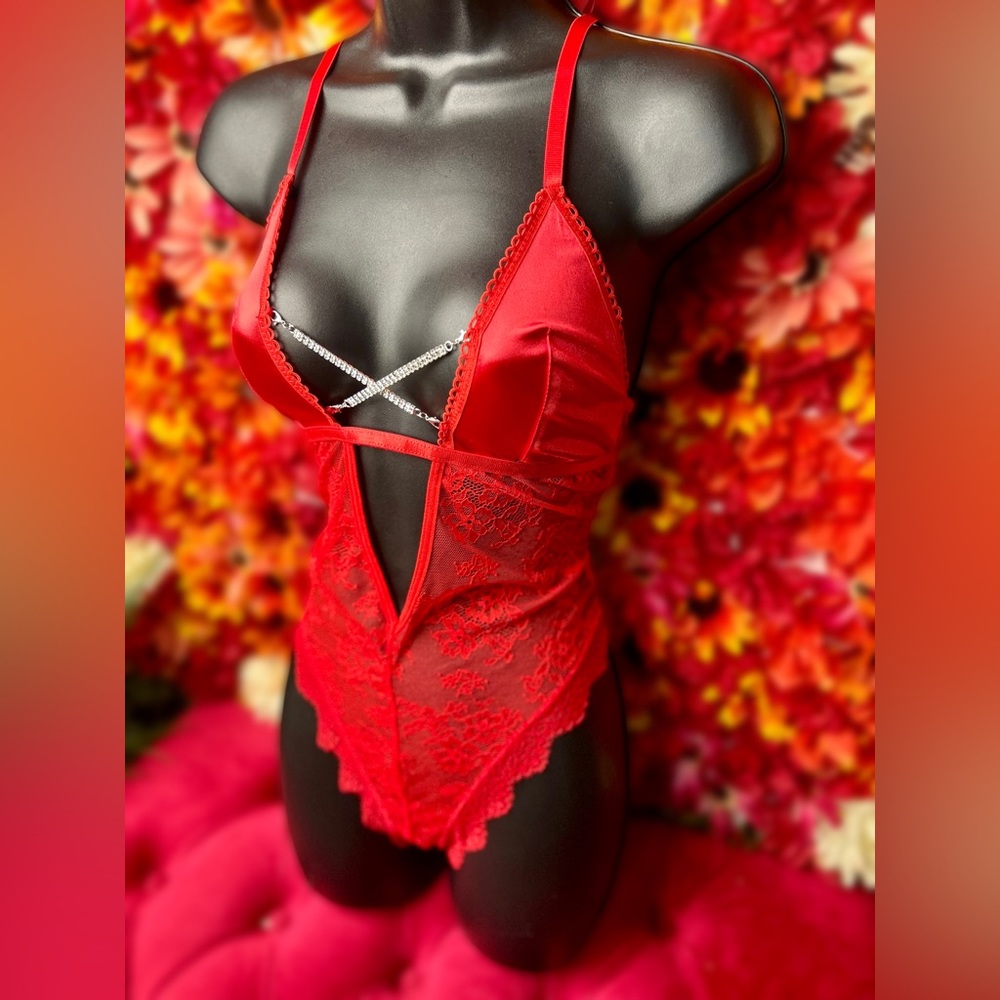 Red Lingerie Bodysuit